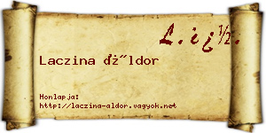 Laczina Áldor névjegykártya